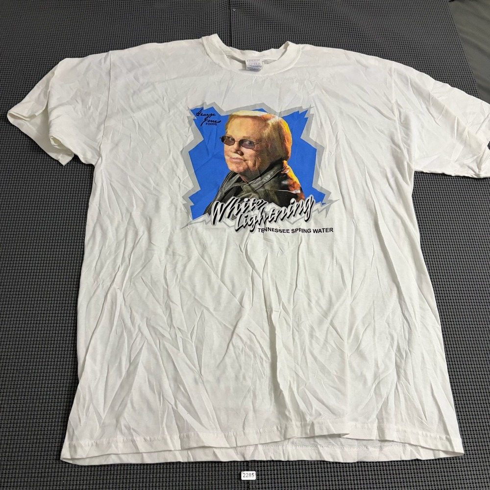Vintage George Jones 2004 No Show Tour T-Shirt White XL White Lightning Graphic